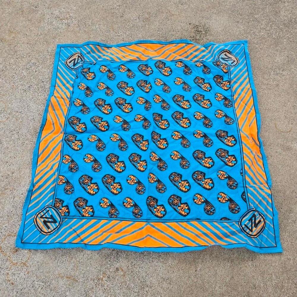 Vtg Y2k VON ZIPPER Goggles All Over Print Snow Snowboarding Bandana Blue